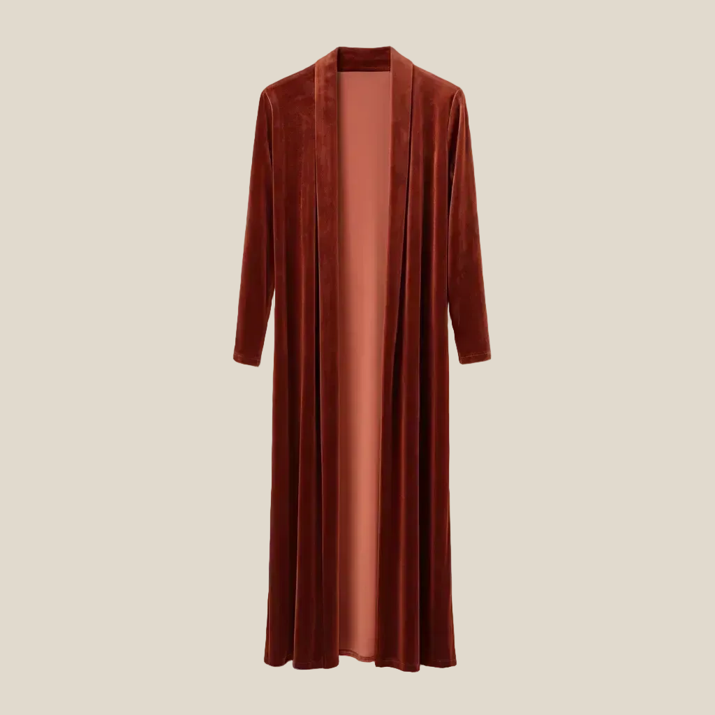 Abrigo liso de terciopelo Caldero