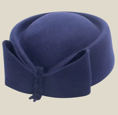 casquete, pillbox, lana, tocado, azul, lazo, invitada, lazo, boda, marcela & co