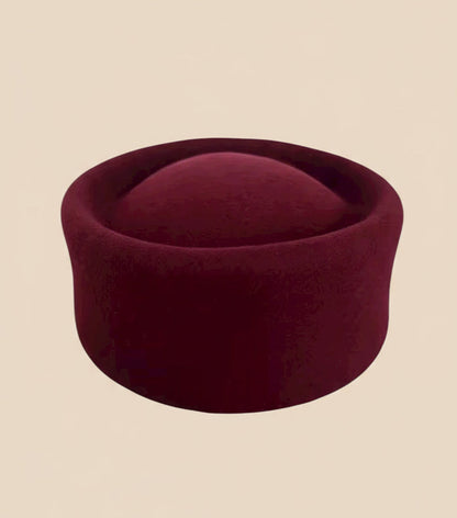 casquete, pillbox, lana, tocado, vino, invitada, boda, marcela & co