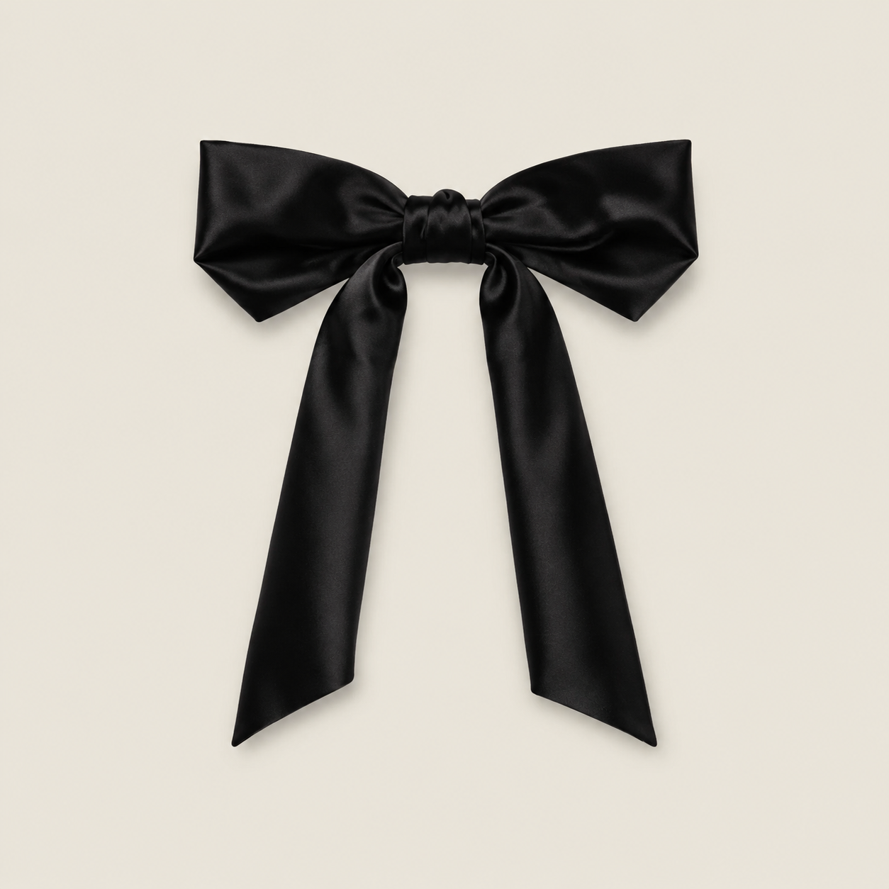Black satin ribbon bow