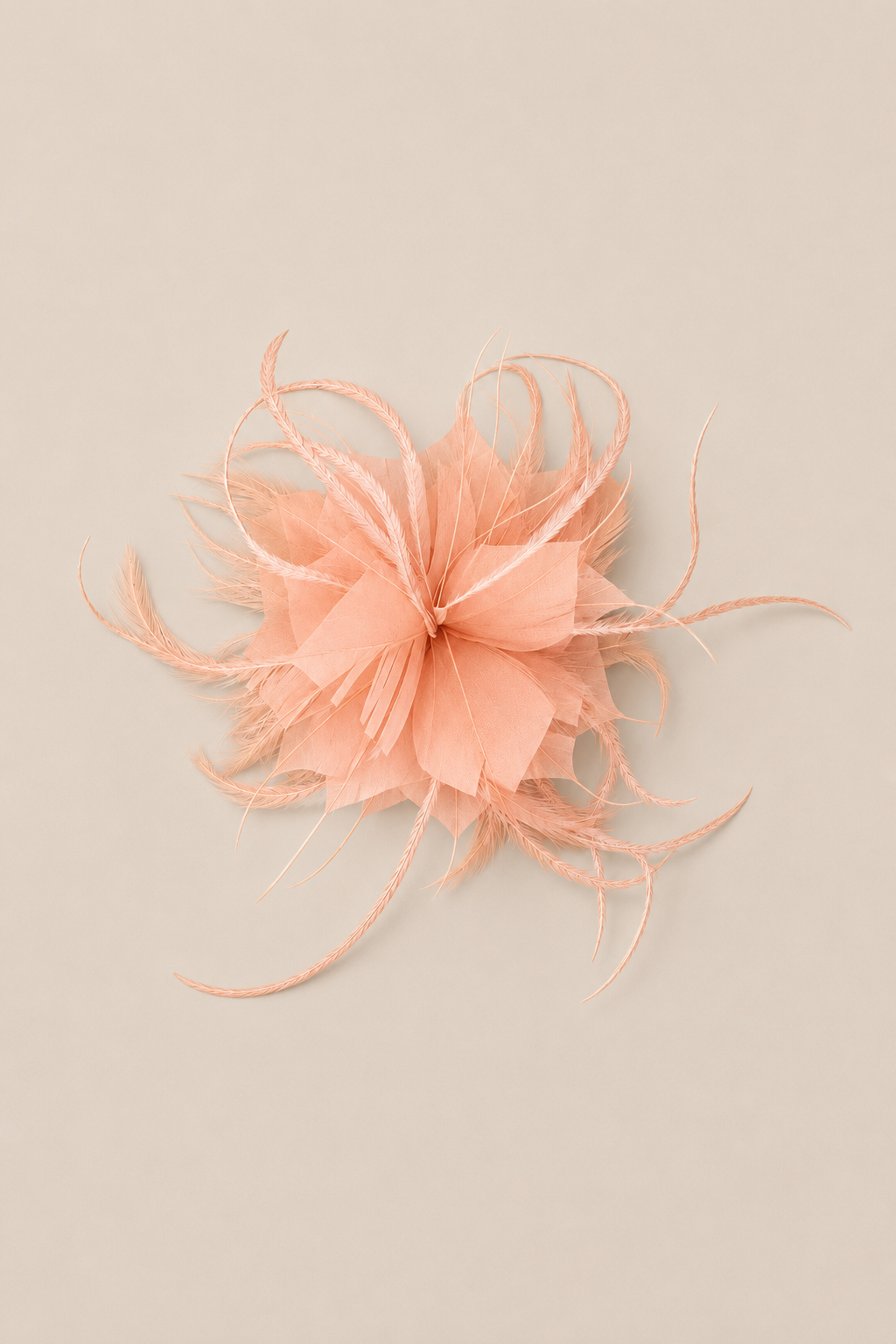 Flor plumas salmón