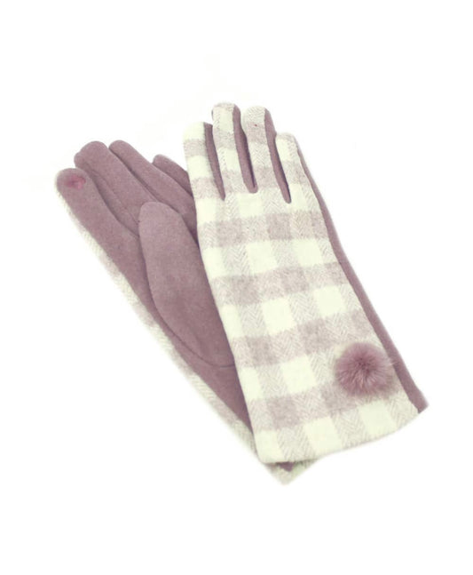 Lilac checked gloves