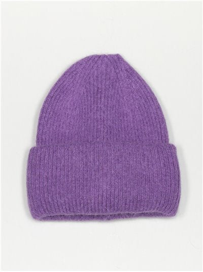 Purple knitted hat