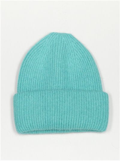 Gorro de punto aguamarina