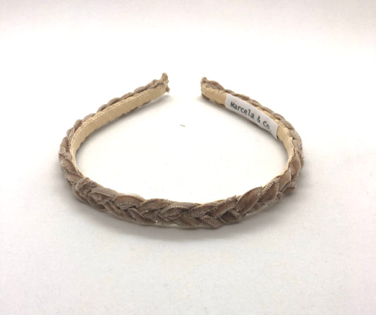 Carolina Petite Braided Beige Headband