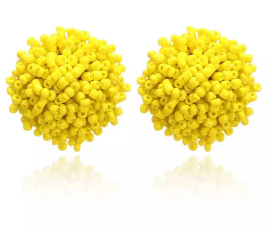 Yellow Hedgehog Earrings