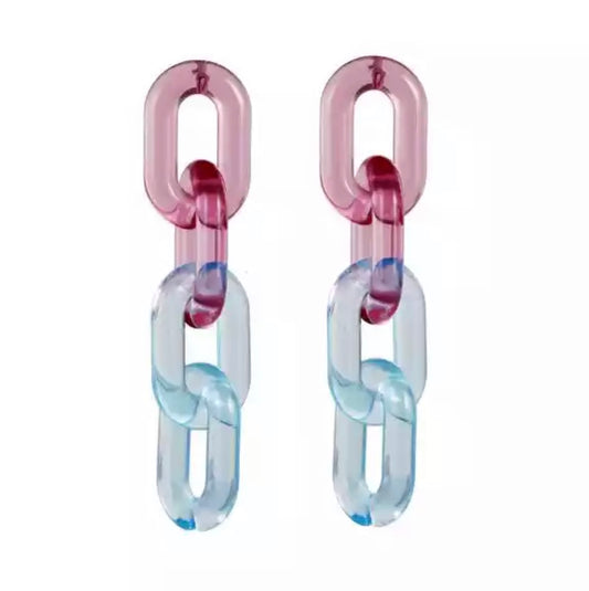 Pool blue and pink earrings