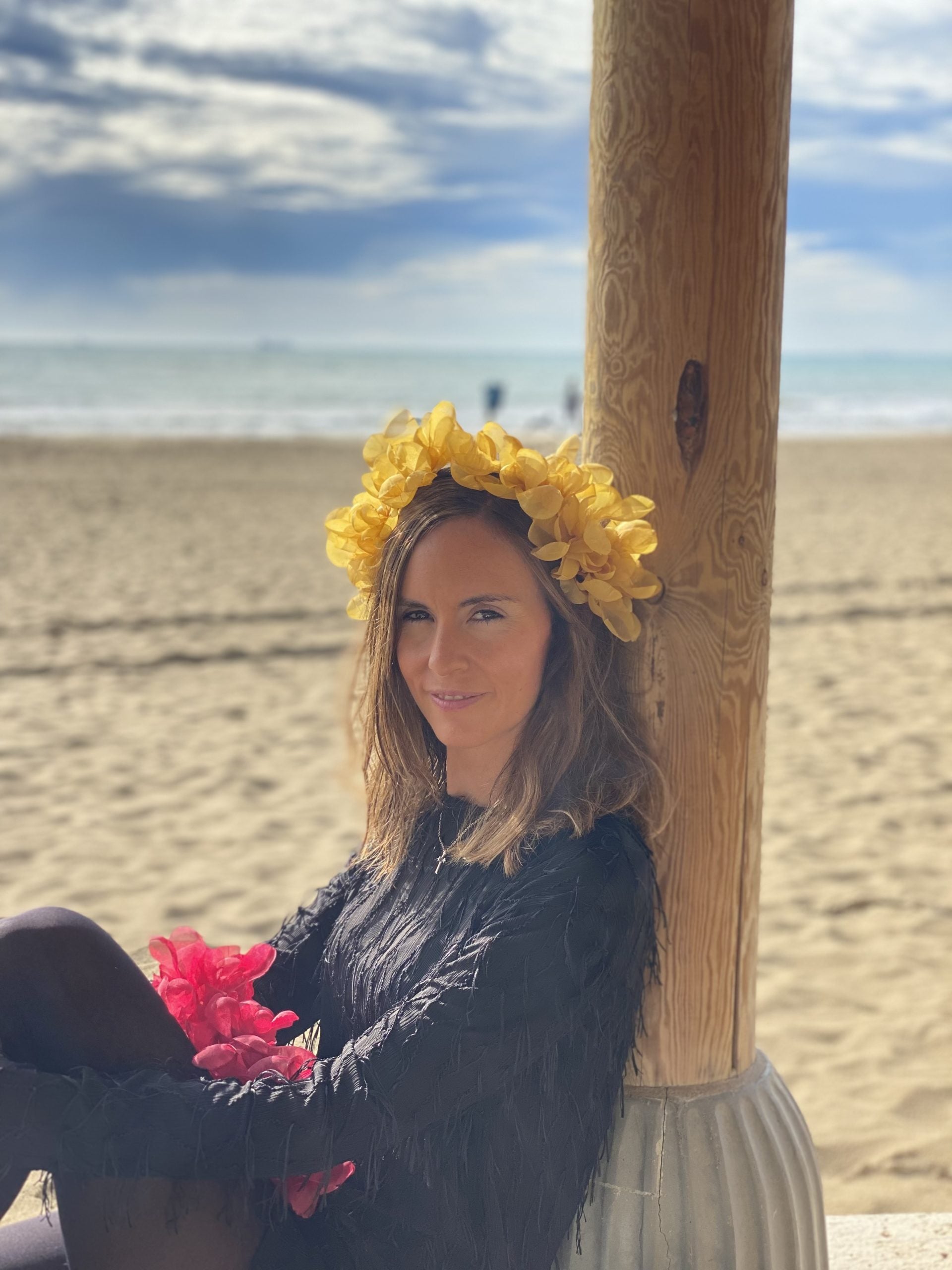 Diadema Petalines mostaza