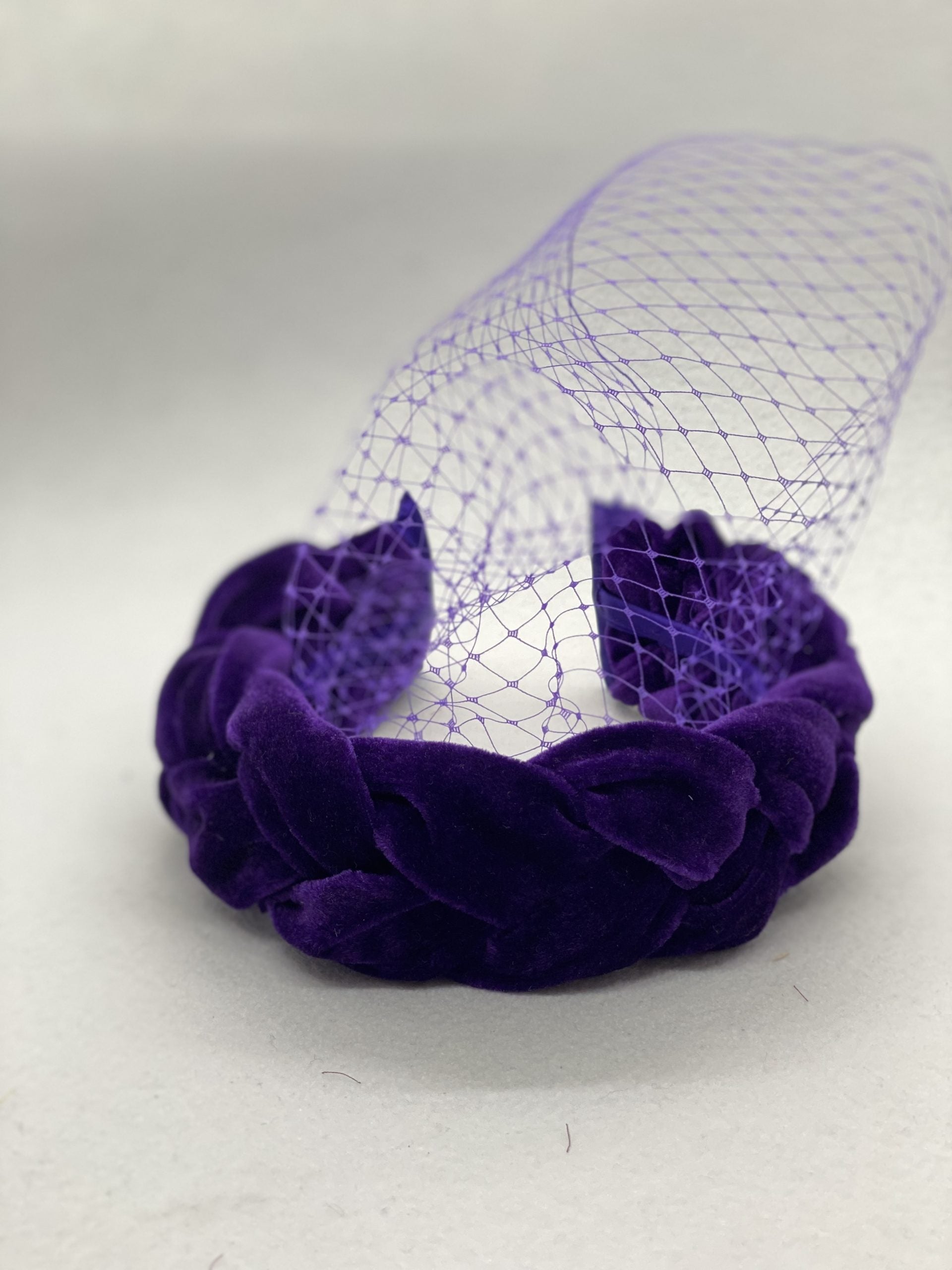 Purple velvet infant headband