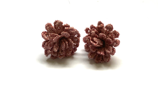 Crochet bougainvillea earrings