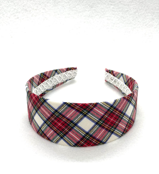 Wide red Scottish headband