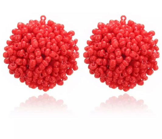 Red Hedgehog Earrings