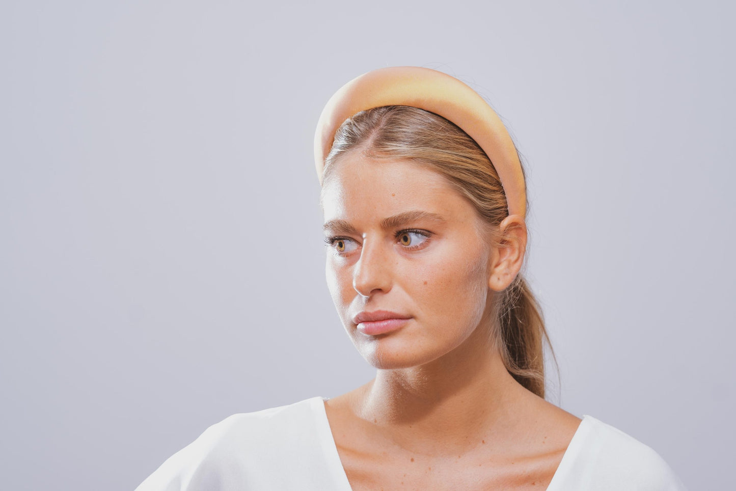 Rock peach satin headband