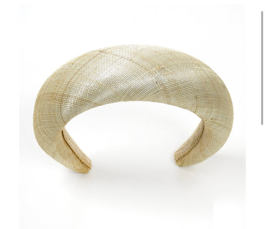 Roca beige sinamay headband