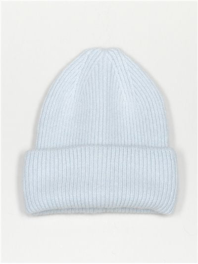 Gorro de punto azul bebé