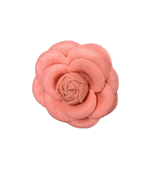 Salmon Camellia Felt Brooch