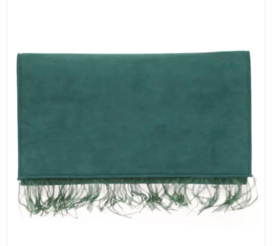 Bottle green fringe bag