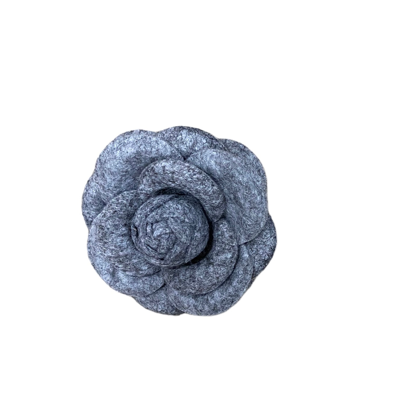 Broche Camelia gris fieltro