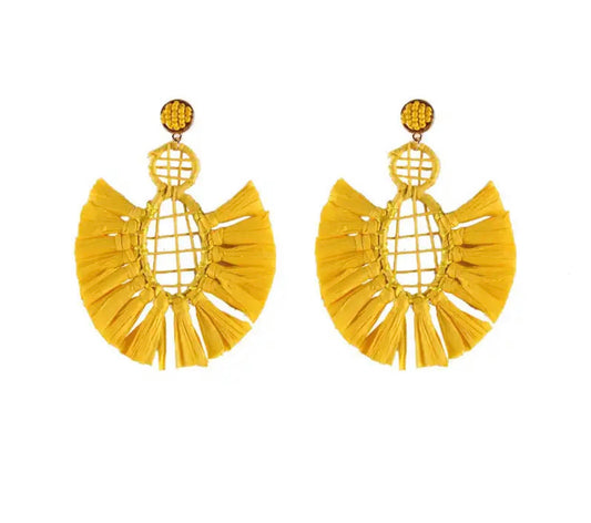 Panama yellow earrings