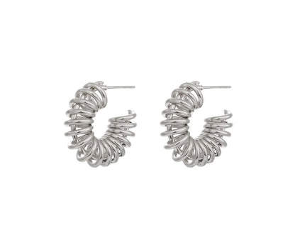 P silver hoops